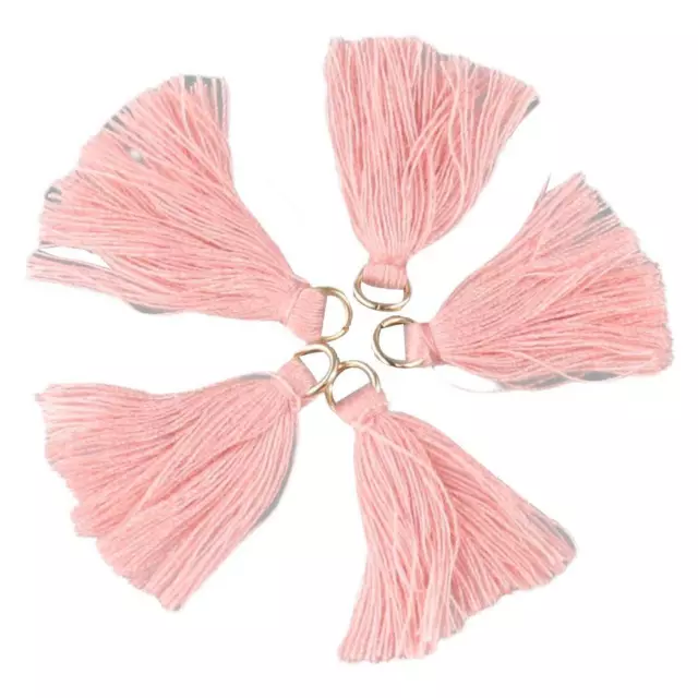 Pcs Pink For Crafts With Jump Rings Small Tassels Cotton Thread Mini Tassels