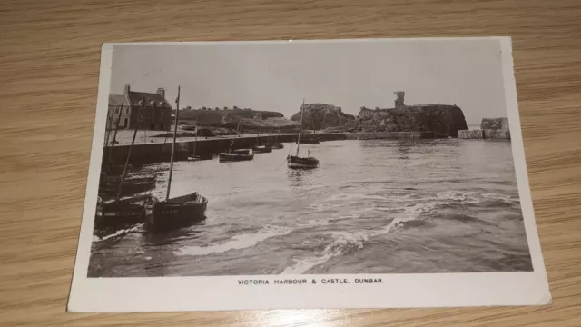 Vintage Postcard Victoria Harbour And Castle Dunbar