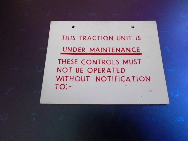 Traction Engine Signage BRITISH RAIL TRACTION Unit Maintenance sign. Crewe Works. £9.03 ...