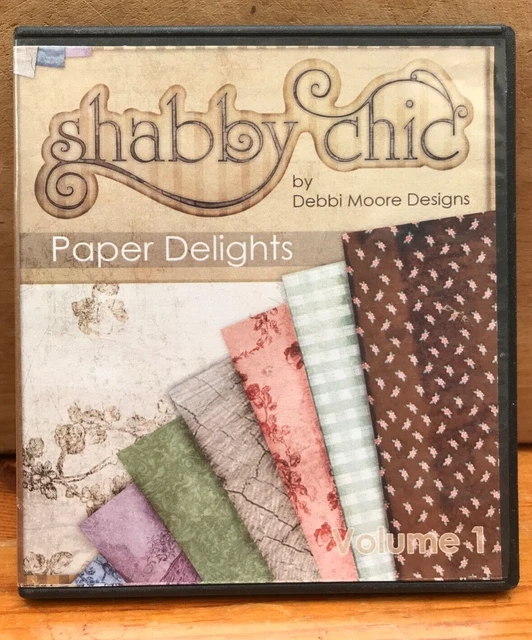 Debbi Moore Designs ""Shabby Chic"" 180 papeles para imprimir CD papeles de elaboración