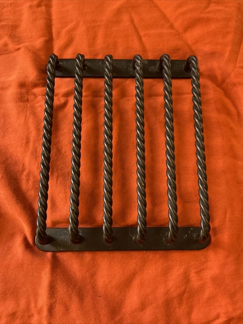 Wrought Iron Hot Plate Trivet 8” X 6” Two Pieces  Rubber Feet