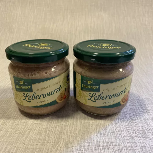 2 x specialità salsiccia di fegato originale Turingia EMU 2 x 160 g prodotto orientale in vetro