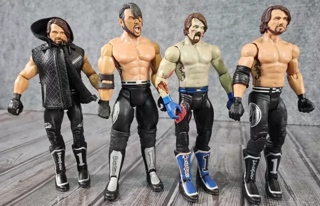 AJ Styles Lot of ~ 4 Action Figure WWF WWE TNA AEW Mattel