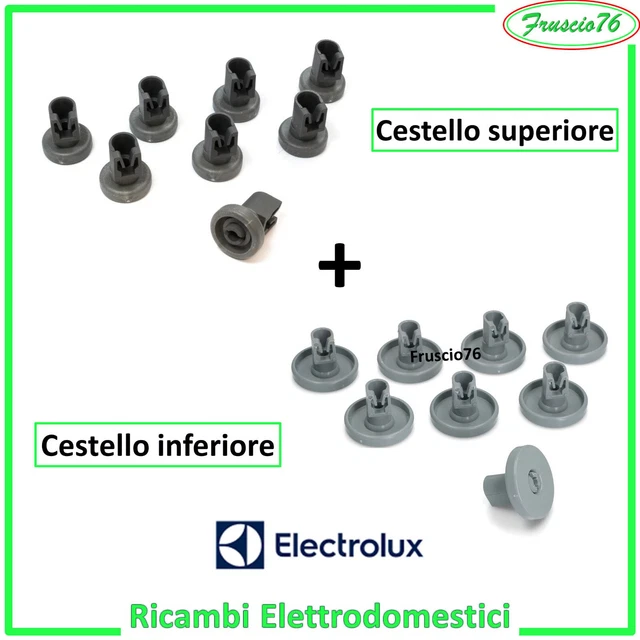 Set Rotelle Cestello Lavastoviglie Piemont - Ricambi Universali Per Rex, Electrolux E Altre Marche - Foto 9