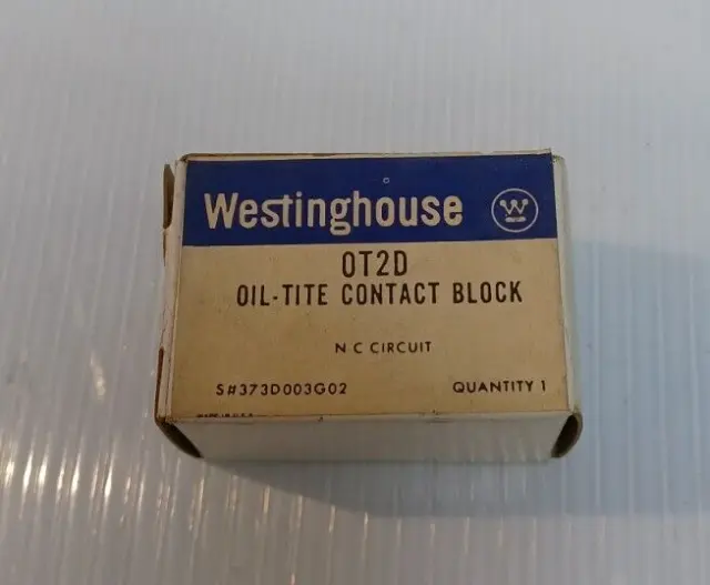 OT2D  1NC OIL-TITE NC CIRCUIT CONTACT BLOCK New Old Stock WESTINGHOUSE