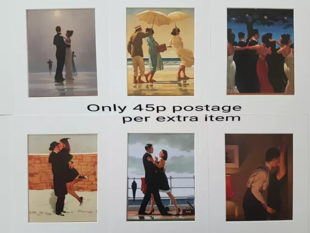 Jack Vettriano Mounted Art Prints Ivory 10" x 8" Choose From 60 Full Range NEW