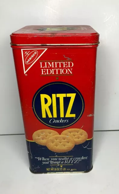 1987 NABISCO "When you want a cracker..." RITZ CRACKERS  VIntage ADVERTISING tin