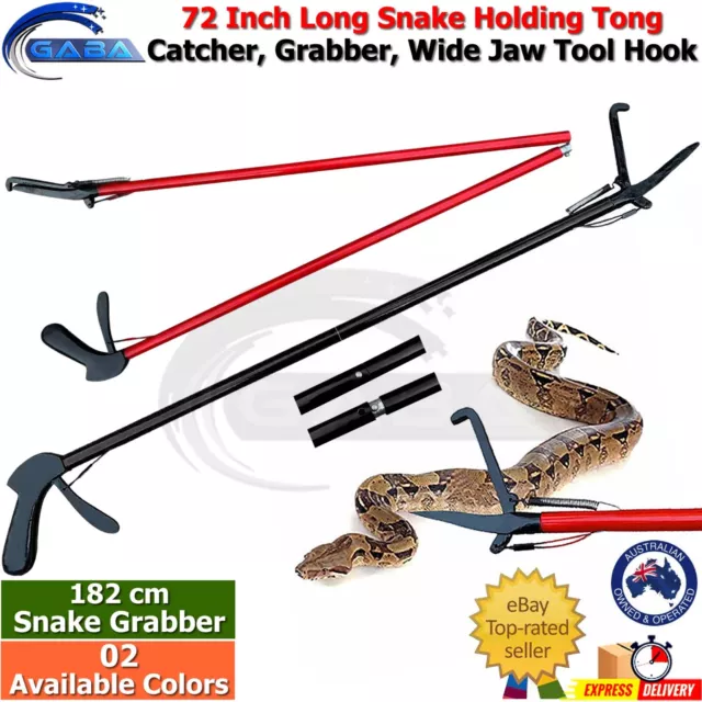 72 Inch Snake Catcher Grabber Foldable Holding Tong Stainless Steel Wide Jaw NEW