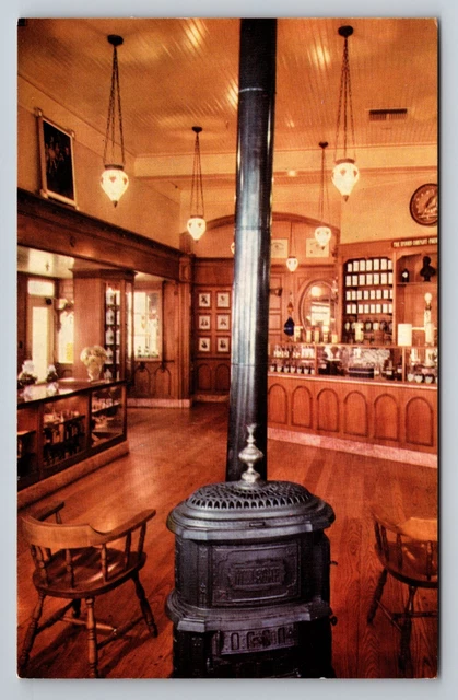 Upjohn's Drugstore in Disneyland Pot-Bellied Stove Vintage Unposted Postcard