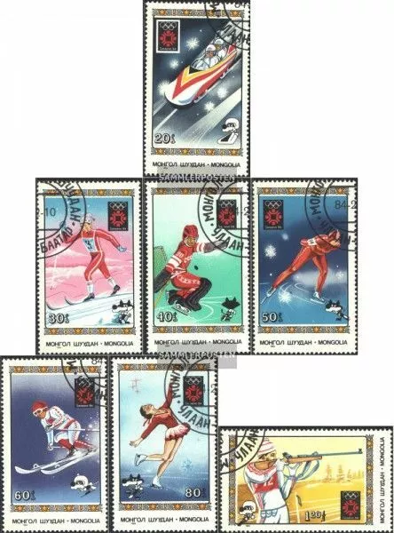 Mongolia 1600-1606 (complete issue) used 1984 olympic. Winter G