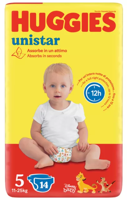 Huggies Unistar 5 11-25 Kg. 14 Pièces Couches