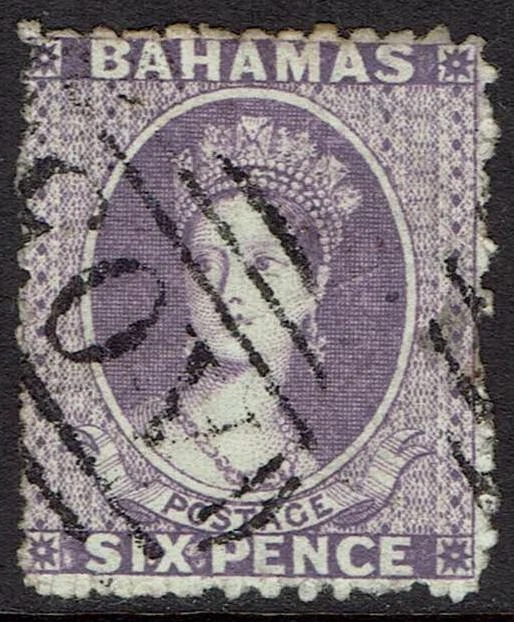 Bahamas  1863 Qv Chalon 6D Wmk Crown Cc Reversed Perf 12.5 Used