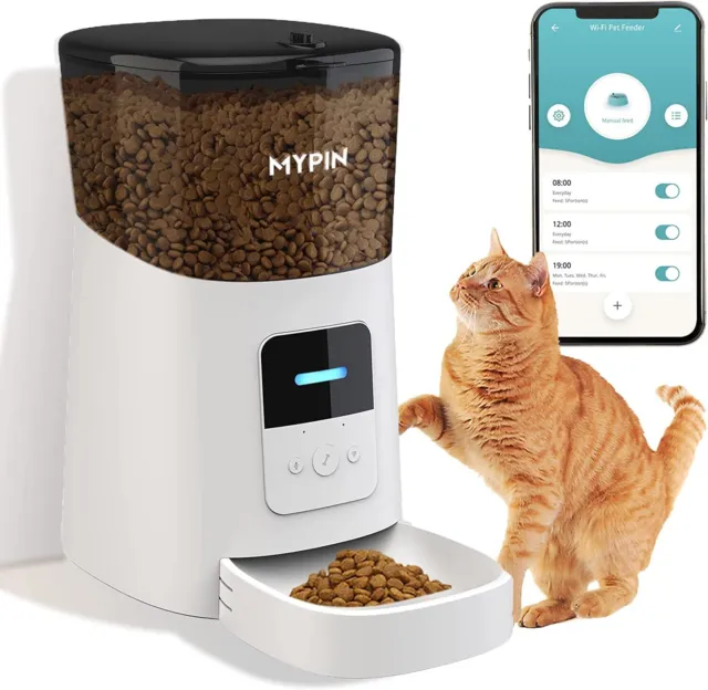MYPIN 6L WiFi Automatischer intelligenter Haustierfutterautomat Katzen- und Hundefutterabgabe KOSTENLOSER VERSAND