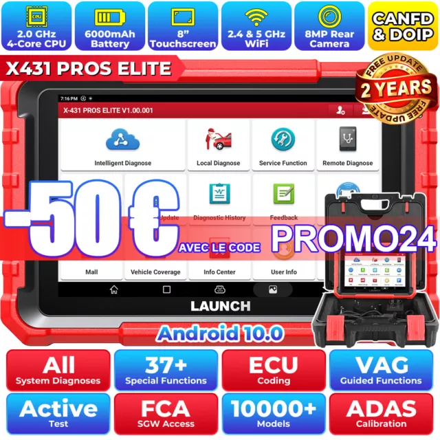 LAUNCH X431 PROS Elite V Auto Outils diagnostics Systèmes Complète Codage ECU FR