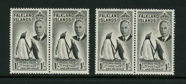 Falkland Islands Scott # 115 (2) Pairs VF OG NH MNH Stamps Cat $96 Penguins