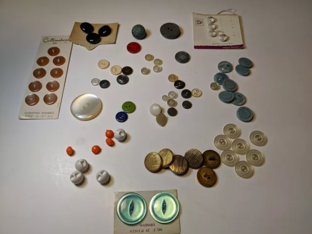 Lot Of Vintage Buttons with sets - variety of colors, sizes, and types
