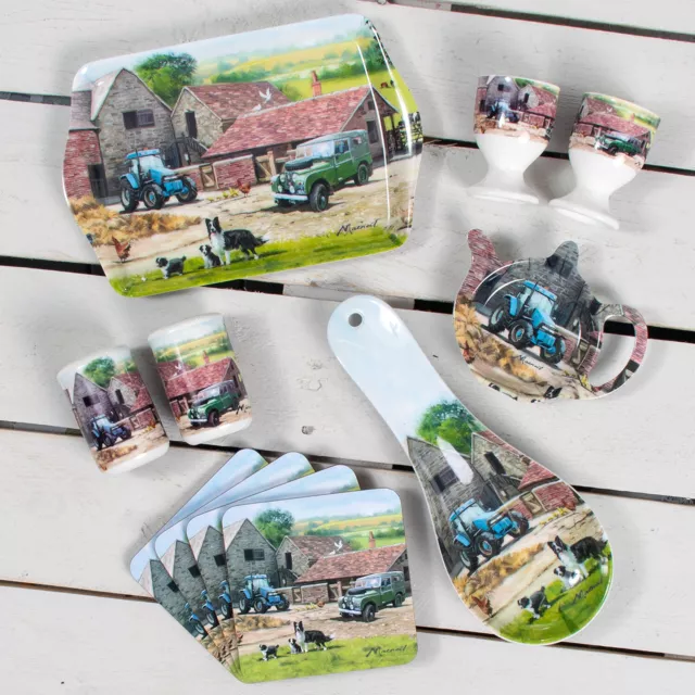 Farmyard Laptray TV Dinner Breakfast Serving Tray Placemat Coaster Tableware Set