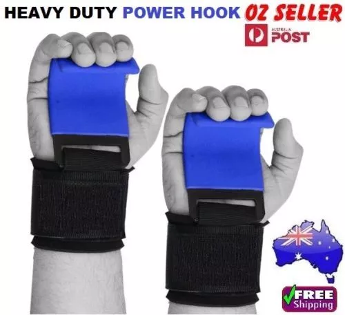 Weight Lifting Power Hooks Power Grips Wrist Support Bar Straps Gym Hook Gloves