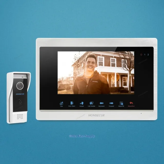 HOMSECUR 7" Video Door Phone Intercom One Button Unlock Auto Photor Doorbell