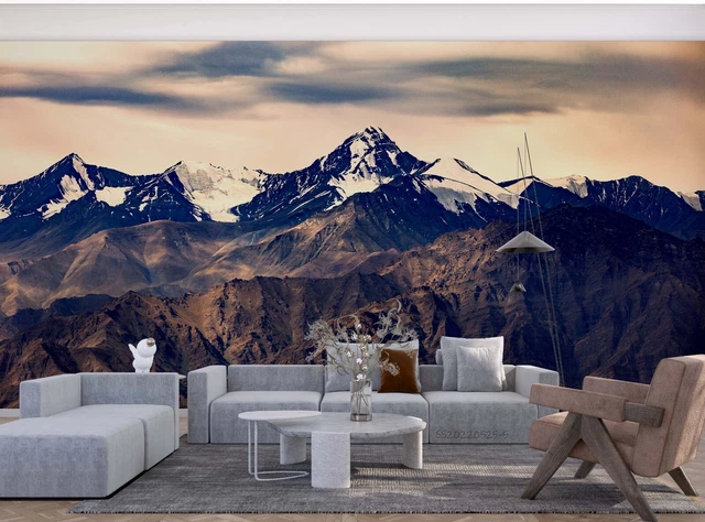 3D MOUNTAIN SUNSET Landscape Wallpaper Wall Mural Peel and Stick ...