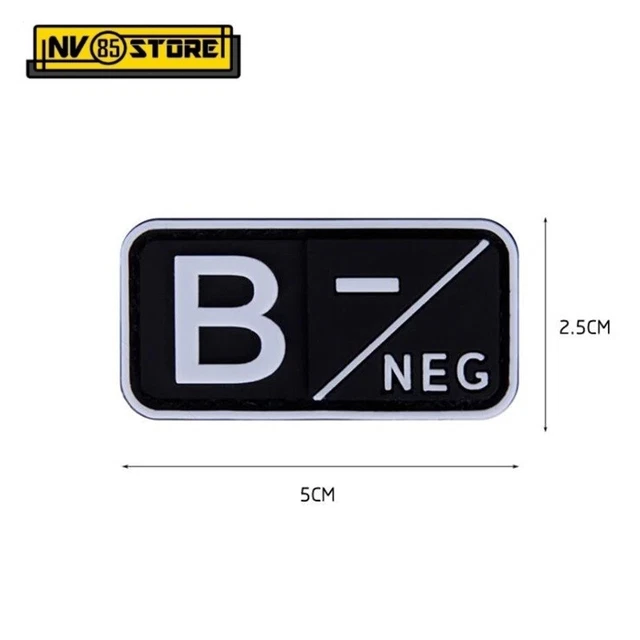 4 Patchs PVC Groupe Sanguin B – Autocollants Pour Vêtements, Sacs | Identification D'Urgence - 4