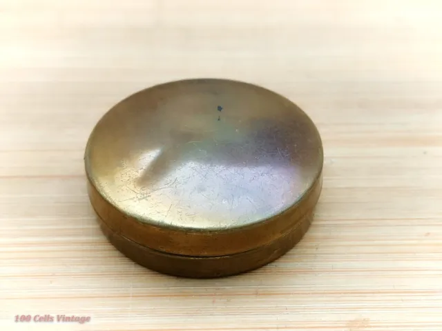 Tiny Brass Minimalist Vintage Trinket/Pill/snuff Box-cgr