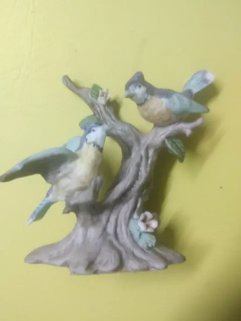 Vintage Imports Enesco Taiwan Blue Jays Tree Branch 3" Figurine