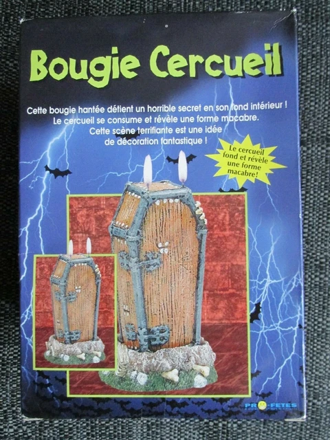 Ataúd De Halloween Vela Ataúd Quemaduras Superior Revelación Esqueleto Nuevo Scarey En Muy Buen Estado