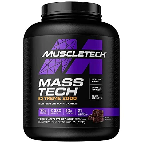 Mass Gainer Mass-Tech Extreme 2000 Muscle Builder Whey Protein Powder 6lbs