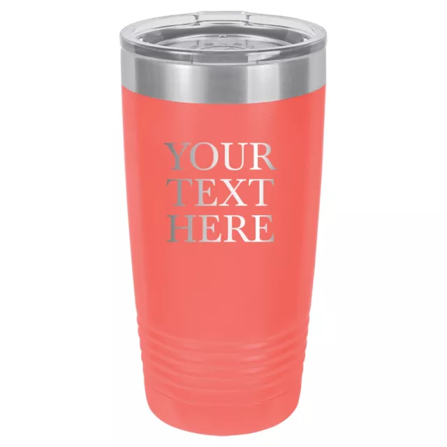 Personalized Tumbler Custom Engrave Your Text Here 20 Oz Stainless Steel Blue