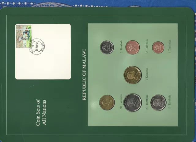 Coin Sets of All Nations Malawi 1995-1996 UNC 1 Kwacha 50,20 Tambala 96