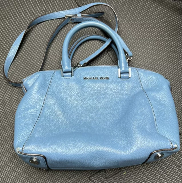 MICHAEL Michael Kors Riley Small Leather Satchel Steel Blue