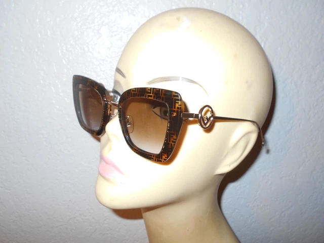 FENDI FF 0408/S 086QR Dark Havana Gold Frame Brown Lenses  display picture 1