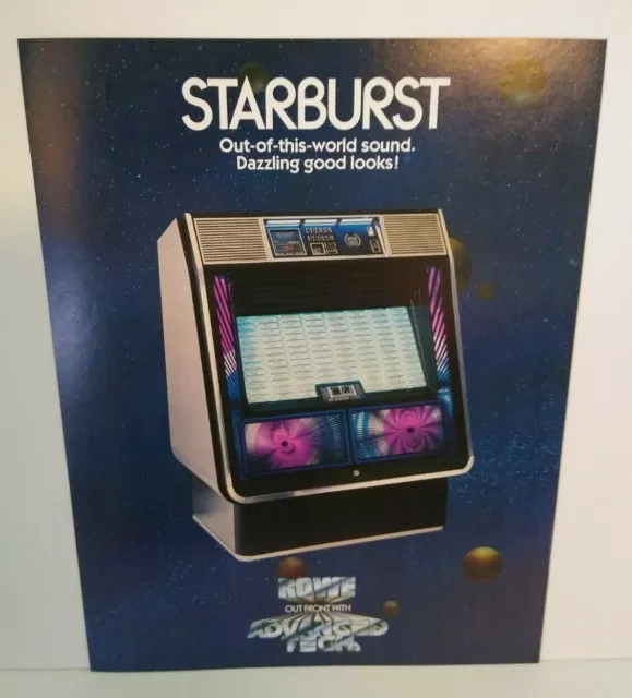 Rowe Starburst Jukebox FLYER Original Phonograph Music Paper Artwork Sales Sheet