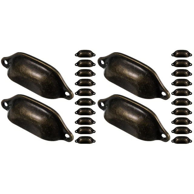 24 Pcs Cabinet Ring Knob Closet Wood Door Pull Drawer Handle Dumpling