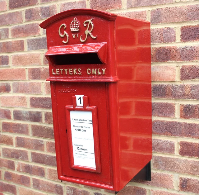 Royal Mail Cast Iron Pillar Red GR Post Box Option on Stand/Wall Mount ER VR