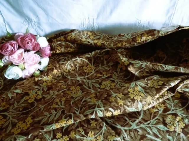 Ancien tissu Sanderson anglais lin coton fleurs jasmin 127/122cm