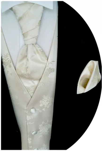 Wedding Waistcoat With Plastron, Handkerchief And Tie 4-tlg. Model Nr.10.1