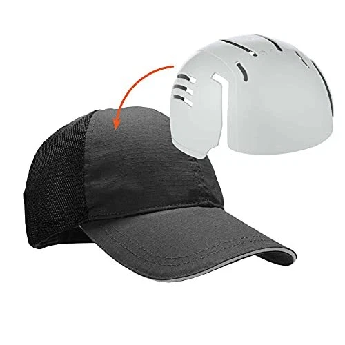 Skullerz 8946 Standard Baseball Cap with Bump Cap Insert, Black