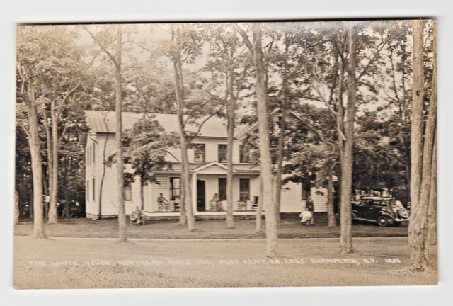 Real Photo RPPC Postcard Northern Pines Inn Port Kent New York NY Adirondacks