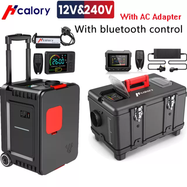 Hcalory® 5-8KW 12V Diesel Air Heater LCD bluetooth Motorhome Truck W/ AC Adapter