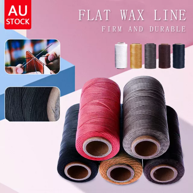 150D 0.8mm Hand Stitching Handicraft Flat Waxed Thread Sewing Line Cord  Leather