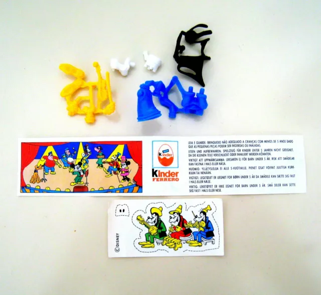 Kinder Componibili 1990 Disney -  Pippo Goofy Blu Violino + Cartina E Adesivo