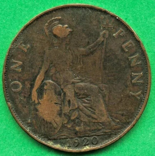 UK 1920 GREAT BRITAIN ONE PENNY - King George V