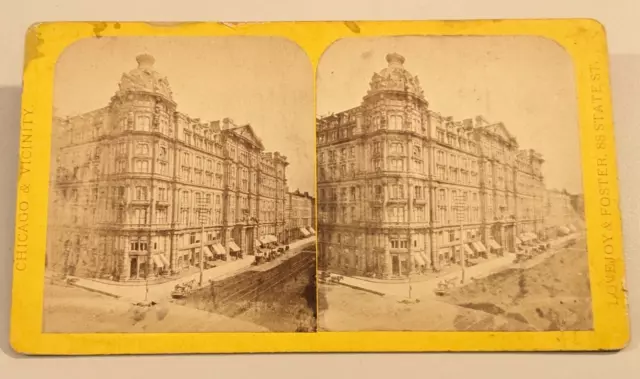 Chicago Illinois Lovejoy & Foster Stereoview Photo Palmer House Hotel