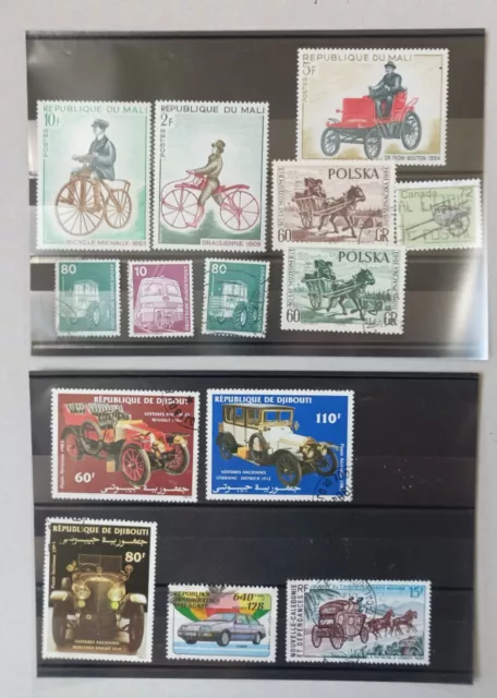 Lot de 14 timbres sur les Transports - Monde