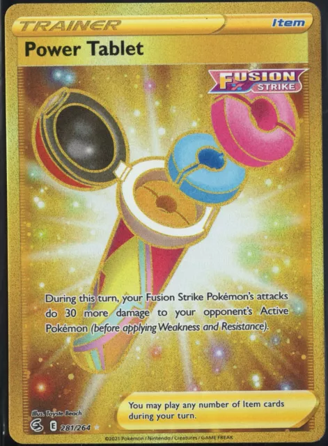 Pokemon Fusion Strike - Power Tablet - 281/264 - GOLD SECRET Full Art - M/NM