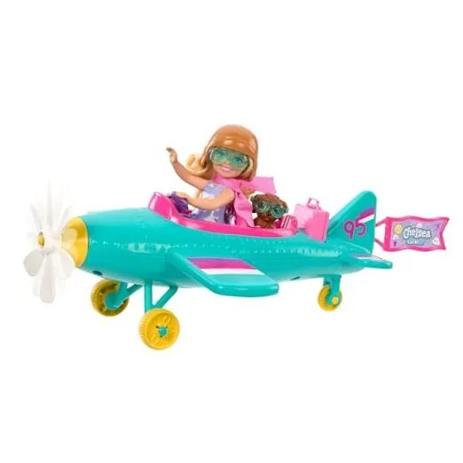 Chelsea Can Be… Doll & Plane Playset, 2-Seater Aircraft with Spinning Daisy