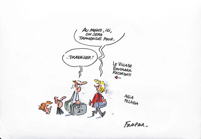 [HUMOUR - PRESSE] François FRAPAR - En vacances, DESSIN Original signé ...