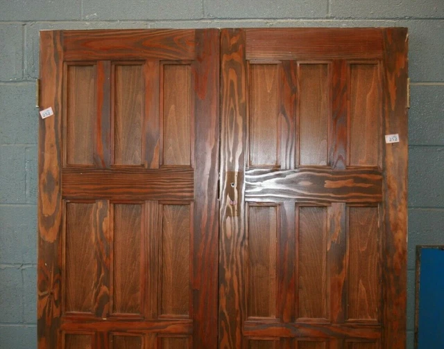 Antique Pair Double Oak Veneer Internal  Wooden Doors ref 252A 3
